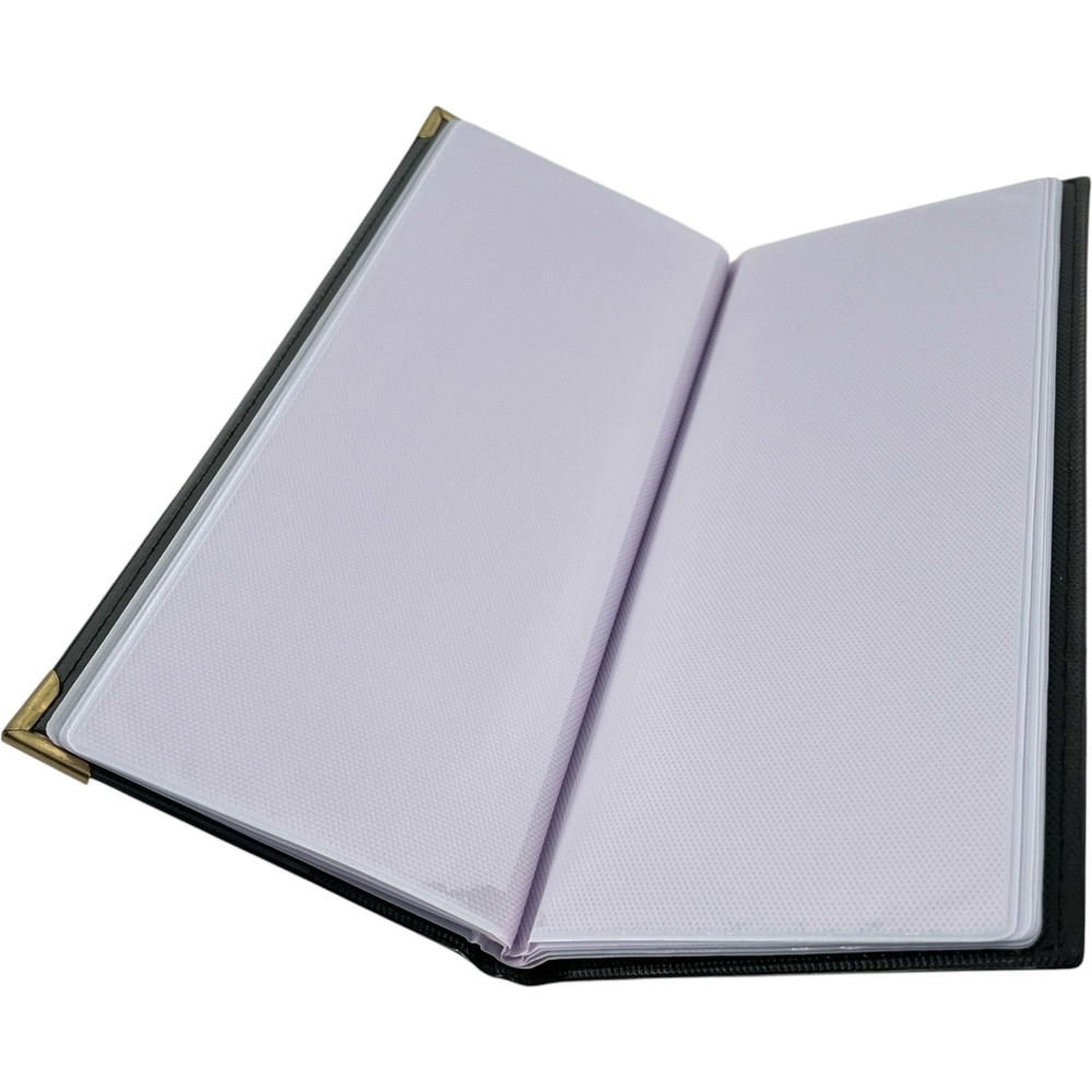 Black Faux Leather Currency / Panoramic / Ticket  Album 10x3.5 - Holds 24